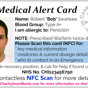 ICE Personalised Medical ID Alert Wallet Card